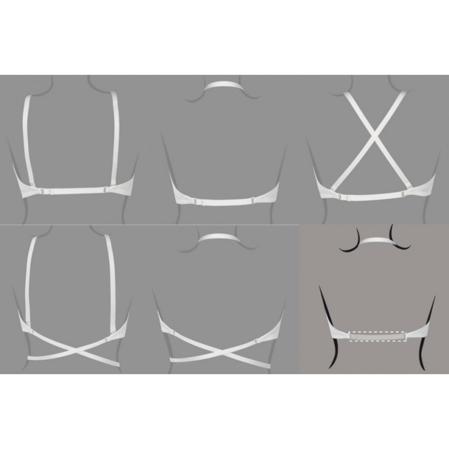 multiposition bra, underwired, padded, rosa, selene.