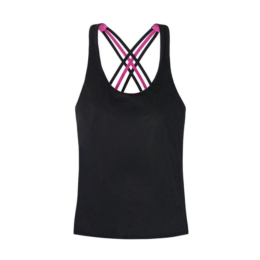 sports t-shirt with straps, incorporated bra, manhattan, dorina.