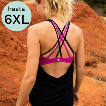 sports t-shirt with straps, incorporated bra, manhattan, dorina.
