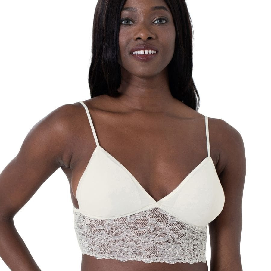 packx2 bralette encaje sin aro y relleno, crystal de dorina.