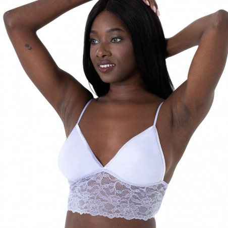 PACKX2 BRALETTE ENCAJE SIN AROS, RELLENO FINO EXTRAÍBLE, MODELO CRYSTAL, DORINA. LIMITED EDITION