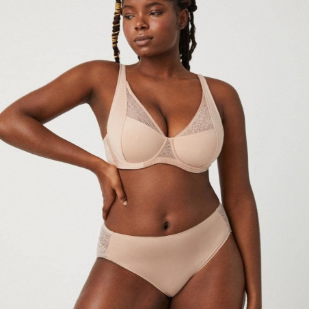 Laser-cut lace midi brief, ysabel mora.