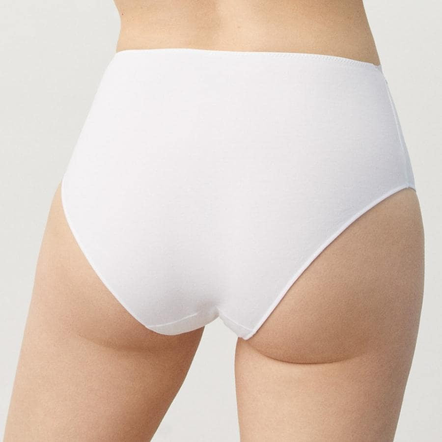 High-Waist Cotton and Lace Brief, ysabel mora.
