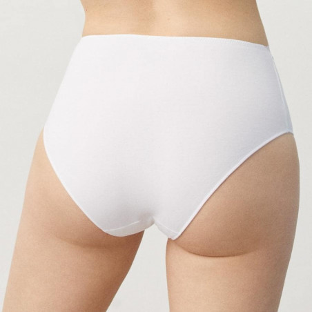 High-Waist Cotton and Lace Brief, ysabel mora.
