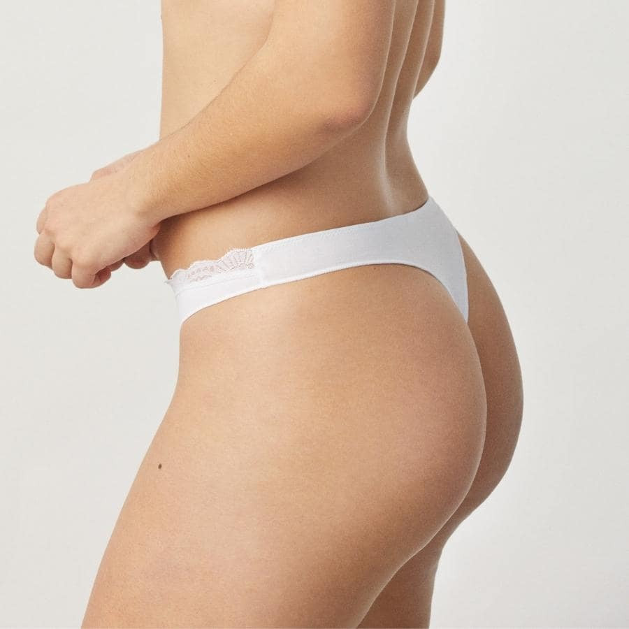 Cotton and Lace Thong, ysabel mora.