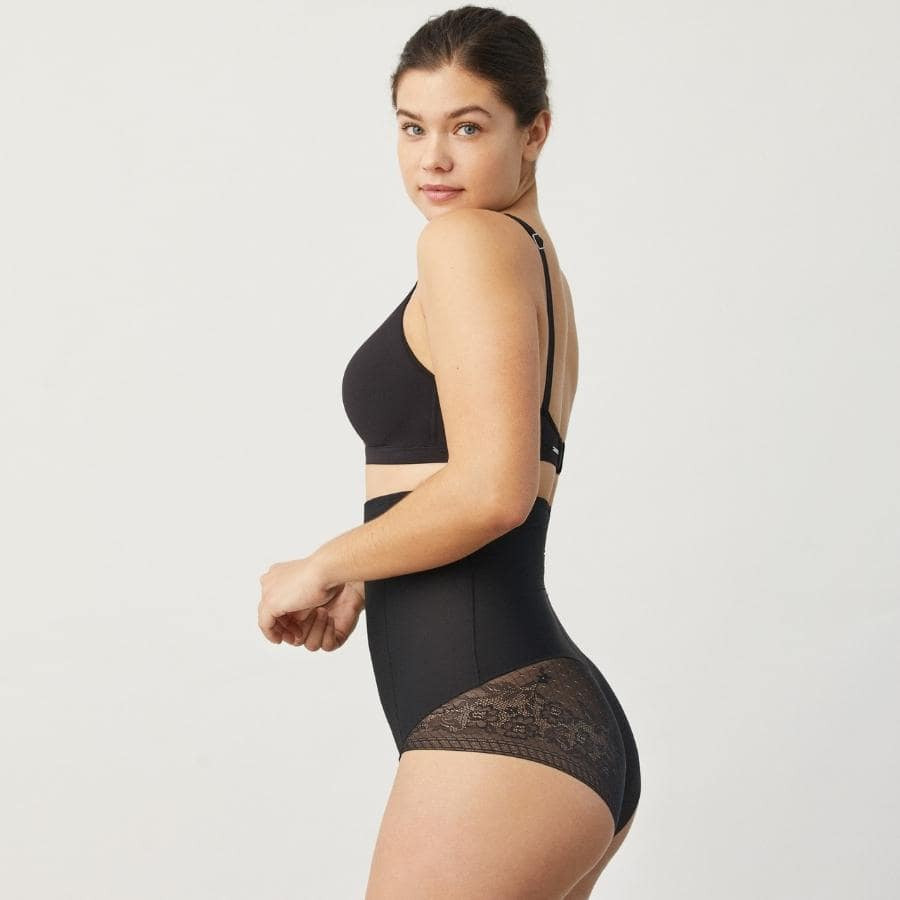 High-Waist Lace Shaping Brief with Tummy Control, ysabel mora.