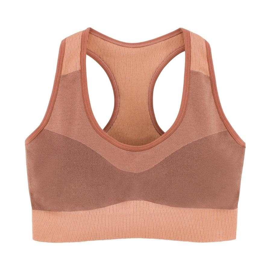 sports bra, medium support, non wired, removable padded, antelope, dorina.