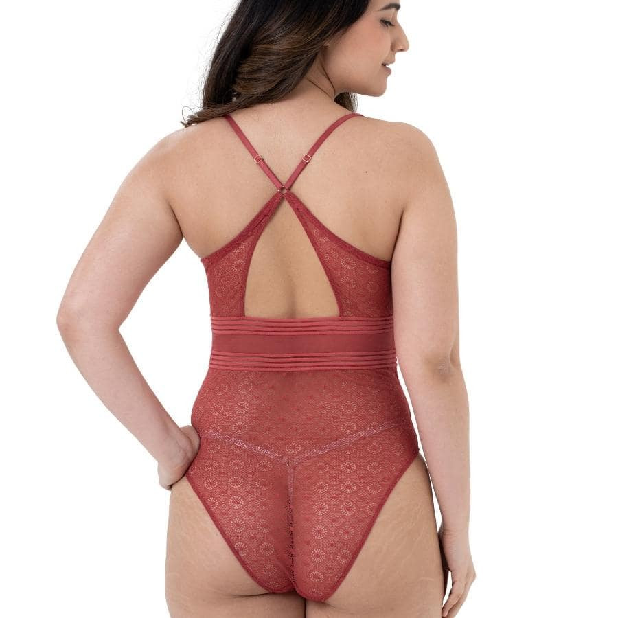 body super escotado de encaje sin aros, dune de dorina.