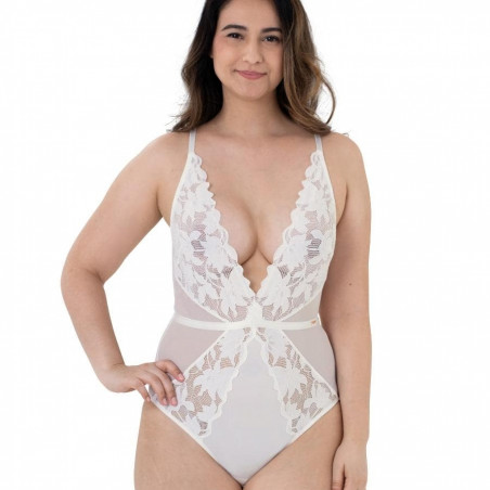 body super escotado de encaje sin aros, lilias de dorina.