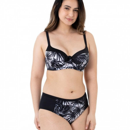 braga bikini de talle alto estampada, bako de dorina.