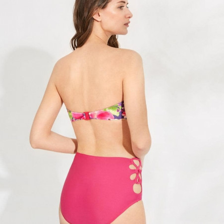 Bandeau Bikini Set with High-Waist Cut-Out Bottoms, ysabel mora.