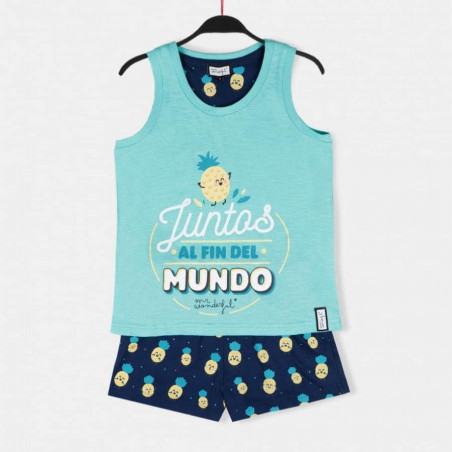 PIJAMA NIÑA VERANO, "JUNTOS AL FIN DEL MUNDO, MR. WONDERFUL. LIMITED EDITION.