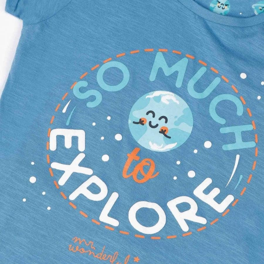 PIJAMA NIÑA VERANO, "SO MUCH TO EXPLORE", MR. WONDERFUL. LIMITED EDITION.