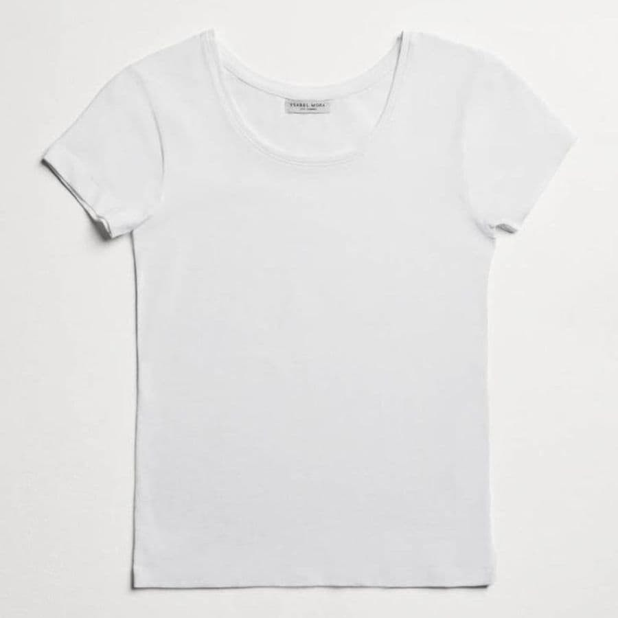 camiseta interior de manga corta en algodón de ysabel mora.