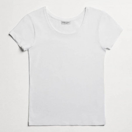 camiseta interior de manga corta en algodón de ysabel mora.