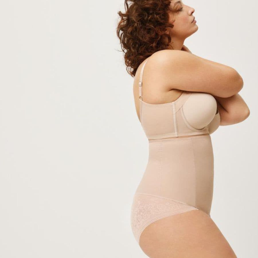 High-Waist Lace Shaping Brief with Tummy Control, ysabel mora.