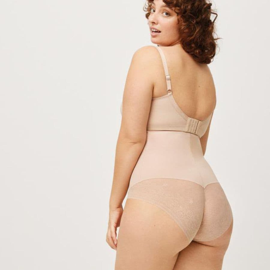 High-Waist Lace Shaping Brief with Tummy Control, ysabel mora.