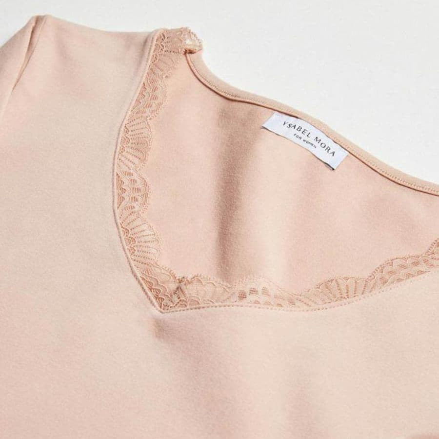 Long Sleeve Cotton and Lace Undershirt, ysabel mora.