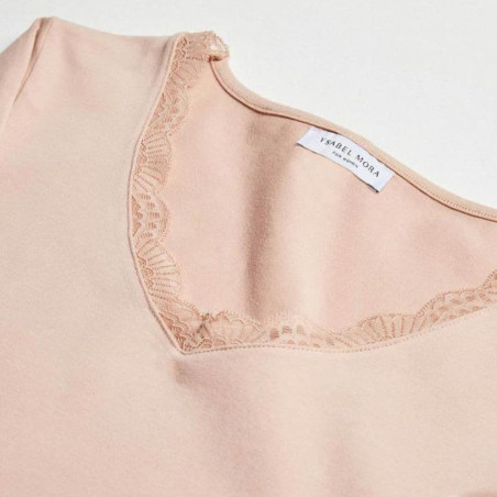 Long Sleeve Cotton and Lace Undershirt, ysabel mora.