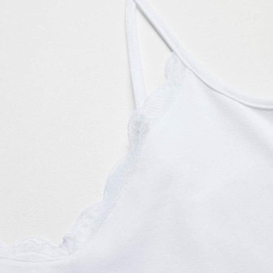 Fine Strap Cotton and Lace Undershirt, ysabel mora.