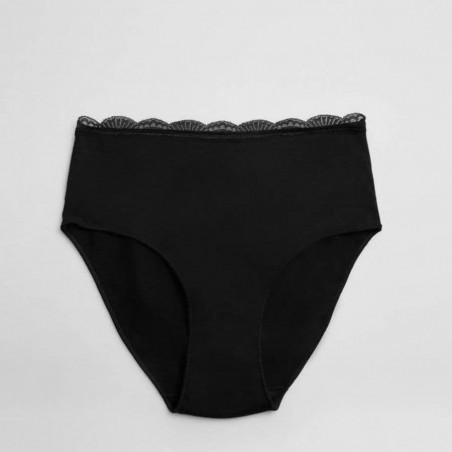High-Waist Cotton and Lace Brief, ysabel mora.