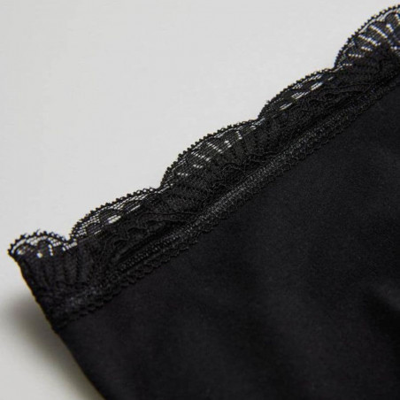 High-Waist Cotton and Lace Brief, ysabel mora.