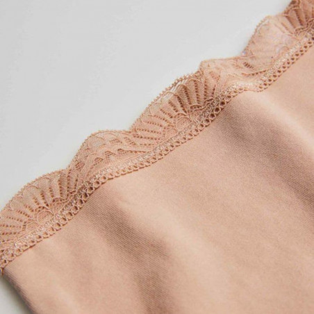 High-Waist Cotton and Lace Brief, ysabel mora.