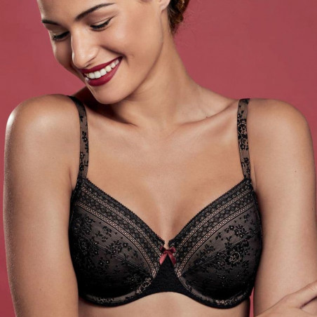 minimizer bra, underwired, non padded, fleur, rosa faia.