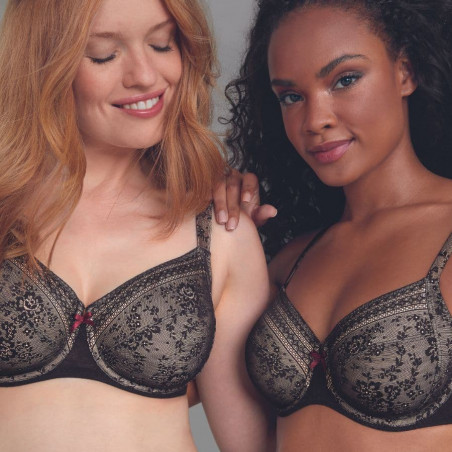 minimizer bra, underwired, non padded, fleur, rosa faia.