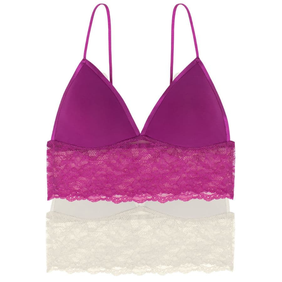 packx2 bralette encaje sin aro y relleno, crystal de dorina.