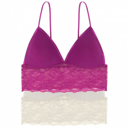 packx2 bralette, non wired, removable padded, crystal, dorina.
