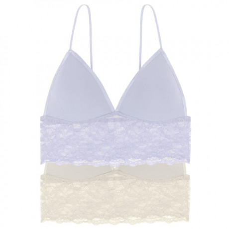 packx2 bralette encaje sin aro y relleno, crystal de dorina.