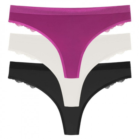 packx3 braguitas de corte tanga encaje, crystal de dorina.