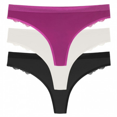 packx3 braguitas de corte tanga encaje, crystal de dorina.