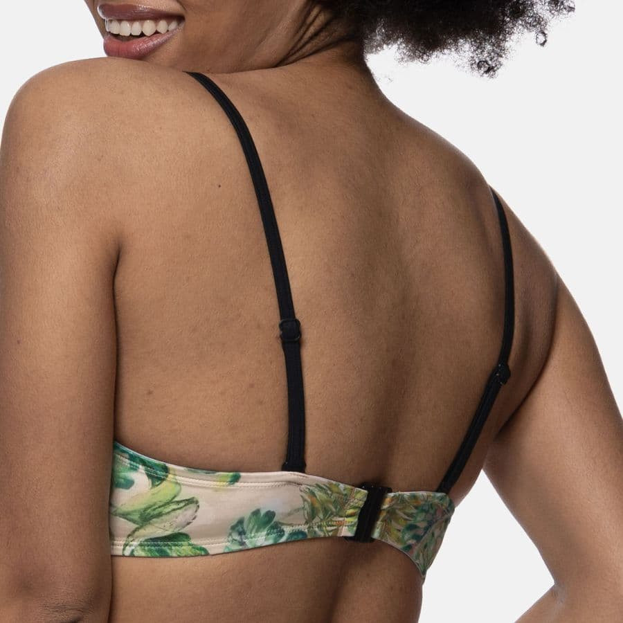 copa bikini bandeau estampado tropical, mokolo de dorina.