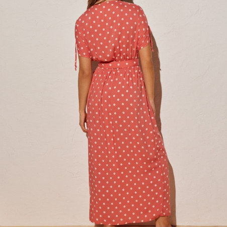 vestido largo estampado de lunares de ysabel mora.