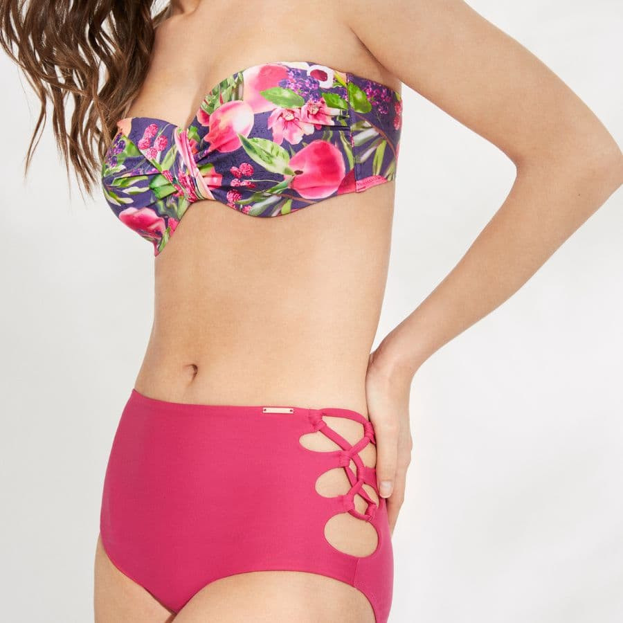 Bandeau Bikini Set with High-Waist Cut-Out Bottoms, ysabel mora.