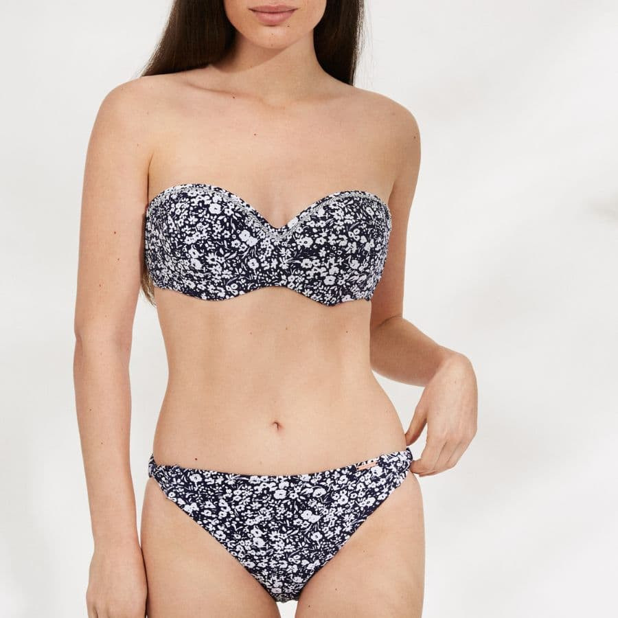strapless bikini top and bikini briefs, ysabel mora.