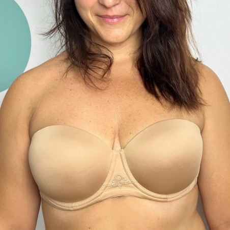 Strapless bra, underwired, padded, malala, singular.