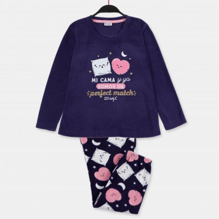 pijama niña polar, "mi cama y yo". mr. wonderful.