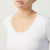 Long Sleeve Cotton and Lace Undershirt, ysabel mora. Long Sleeve Cotton and Lace Undershirt, ysabel mora.