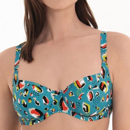 Conjunto bikini reductor, tropic splash de rosa faia.