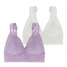 packx2 bralettes de encaje y sin aros, lana de dorina.