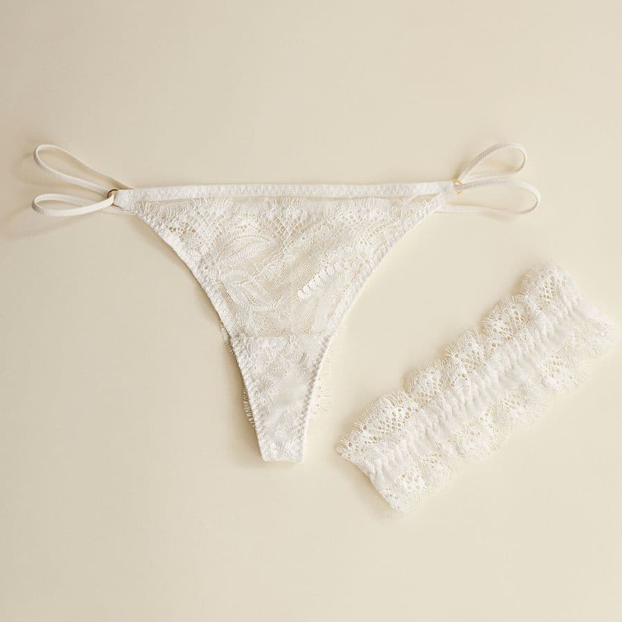 Brazilian briefs + bridal garter, promise.