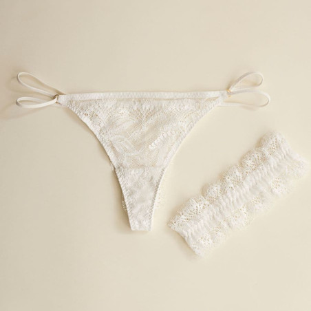 Regalo especial para novias, braguita brasileña y liga, promise.