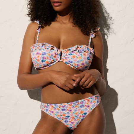 Strapless bikini top + brazilian bikini briefs, ysabel mora.