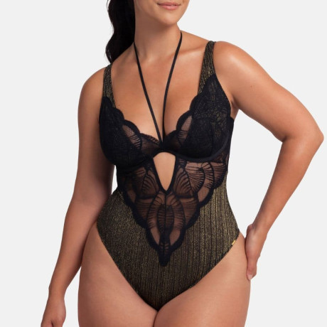 Body lencero corte tanga, con aros, bailey de dorina.