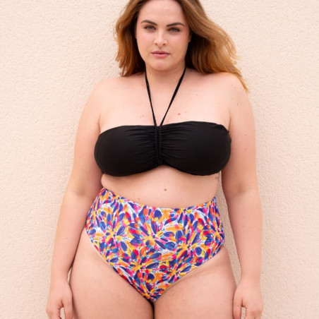 Strapless bikini top, non wired, removable padded, singular swim.