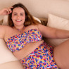 Conjunto bikini bandeau estampado, sin aros, singular swim.