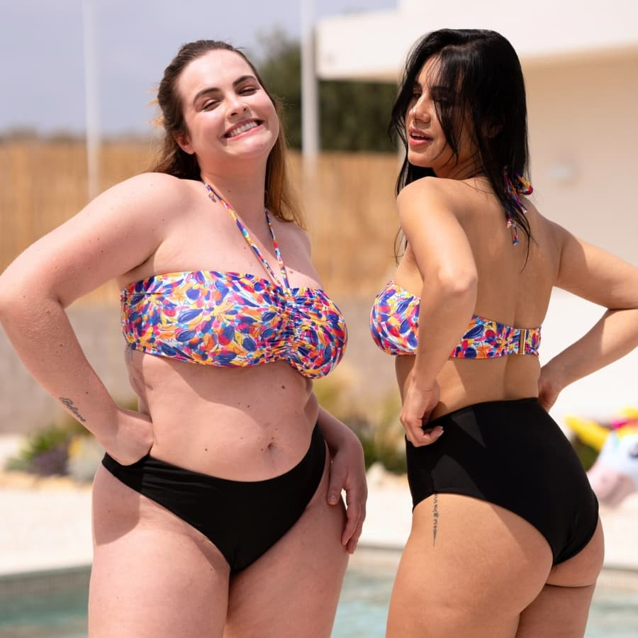 Copa bikini bandeau estampada, singular swim.